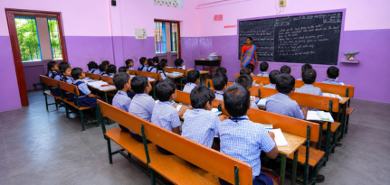 Spacious school classroom