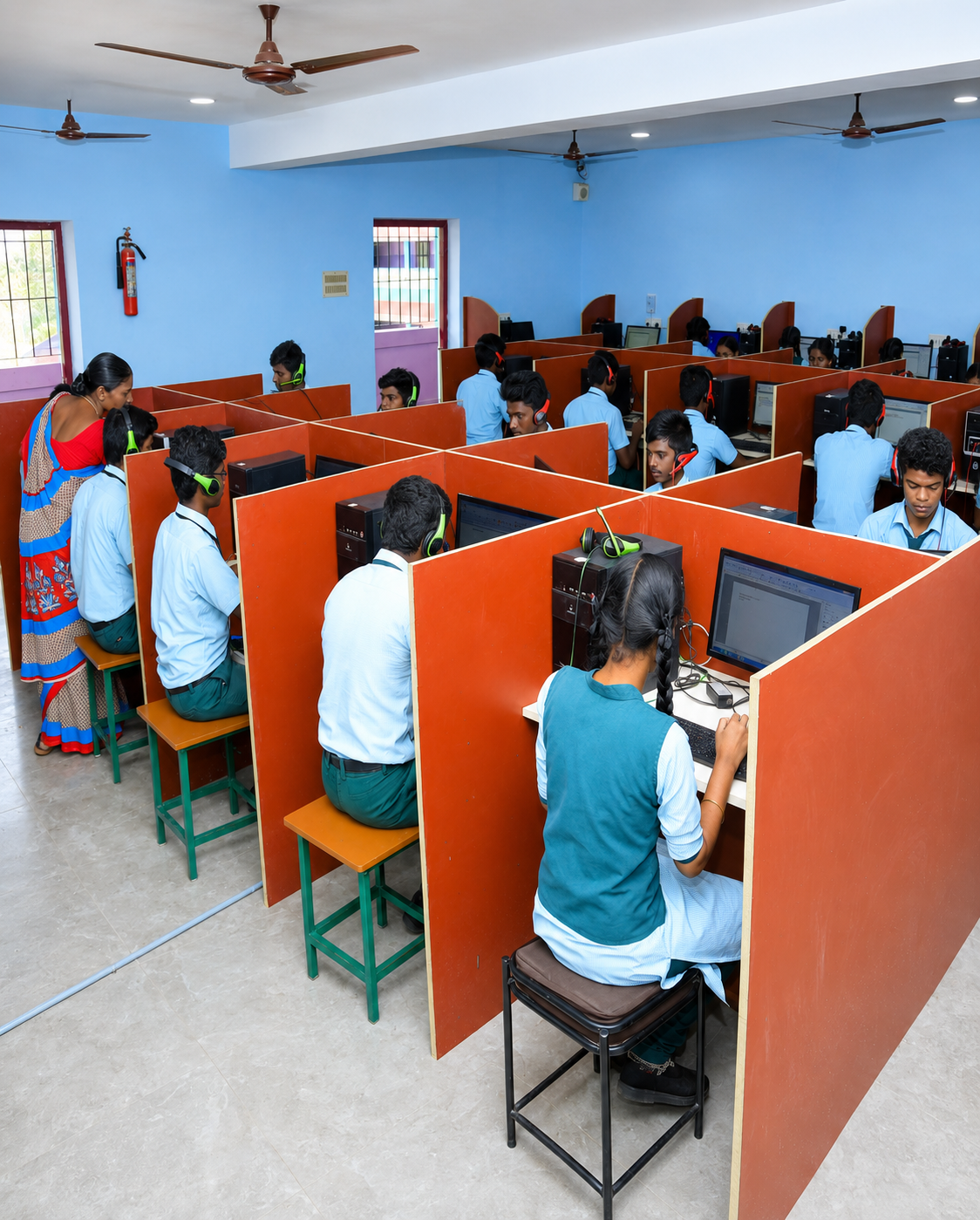 Students developing digital and practical computer skills in the modern computer lab at JMJ School