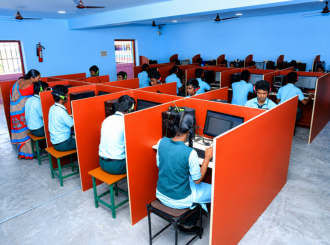 JMJ School students using computers in the computer laboratory