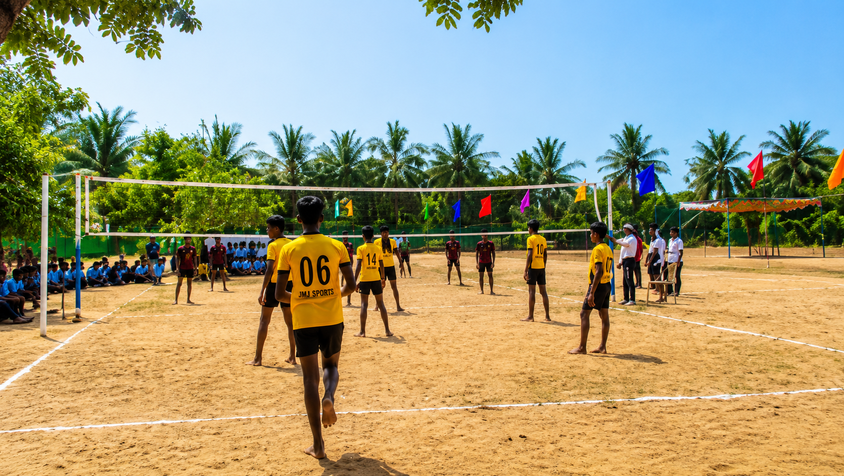 Students participating in outdoor sports activities
